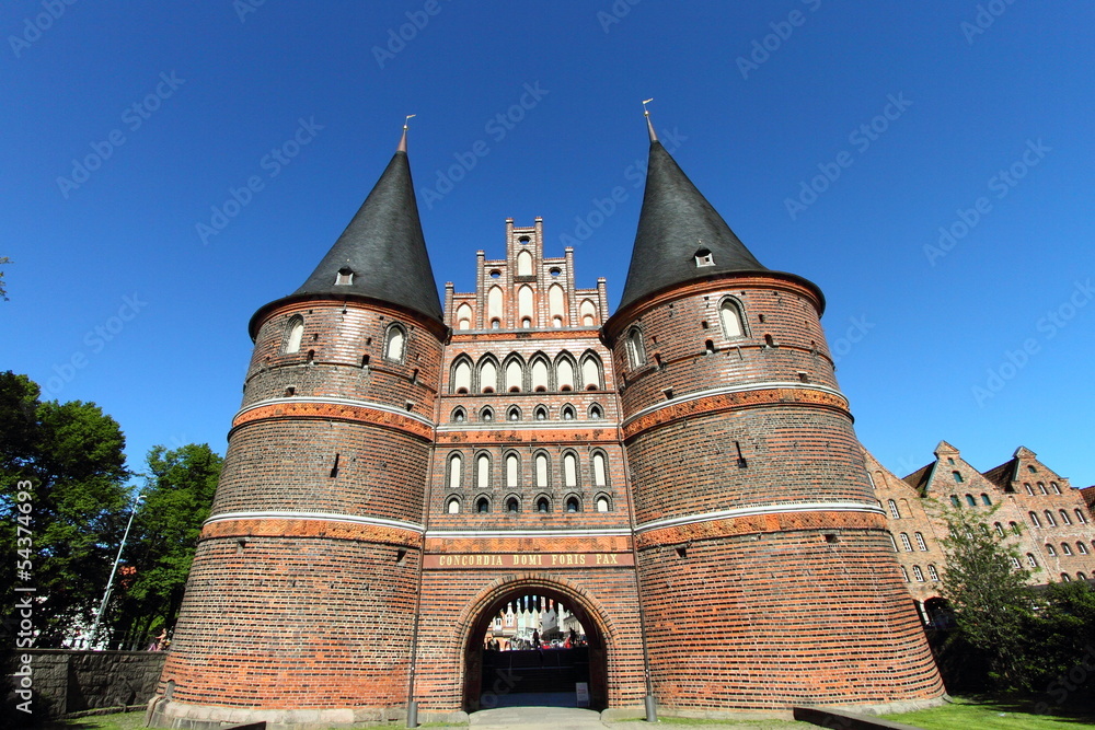 landmark gate of Lubeck, Germany