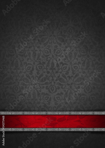 Luxury Floral Silver and Red Velvet Background