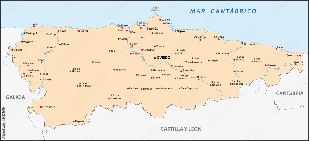 Asturias mapa