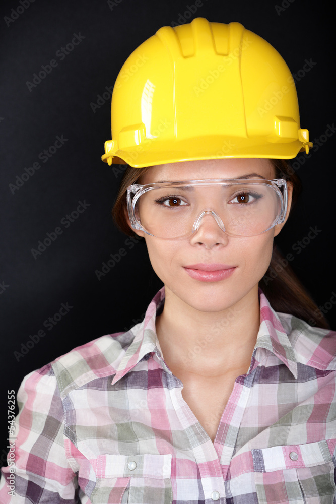 Construction worker with glasses and hardhat Construction worker with glasses and hardhat
