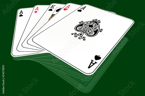 Ace 4 Poker player card king photo