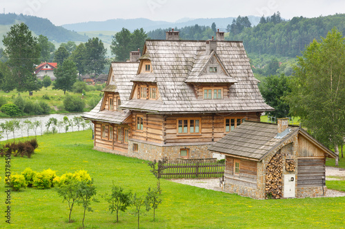 Fototapeta Naklejka Na Ścianę i Meble -  Traditional wooden village in Tatra mountains, Poland