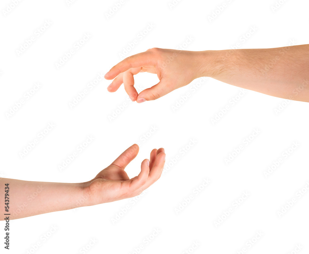 Begging for help hand gesture isolated Begging for help hand gesture isolated