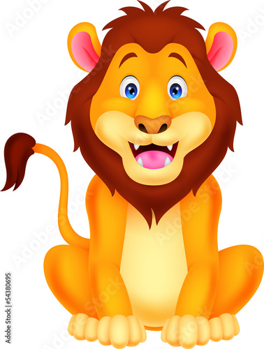 Fototapeta Naklejka Na Ścianę i Meble -  Cute lion cartoon sitting