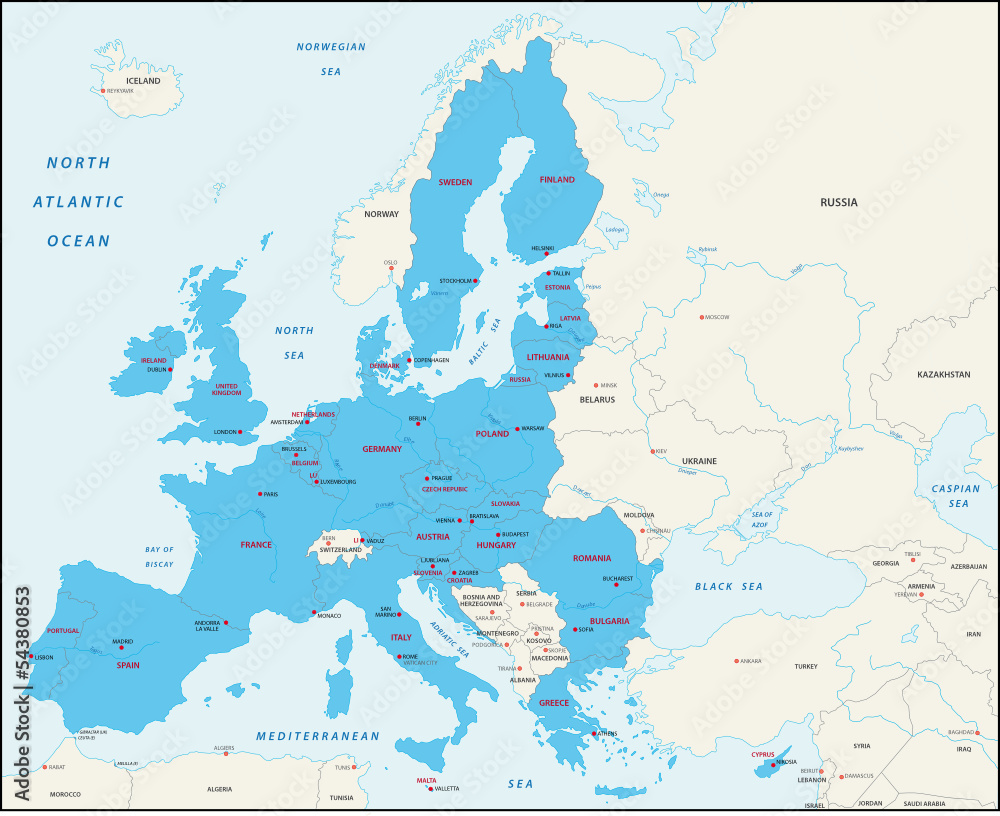 Member states of the European Union map