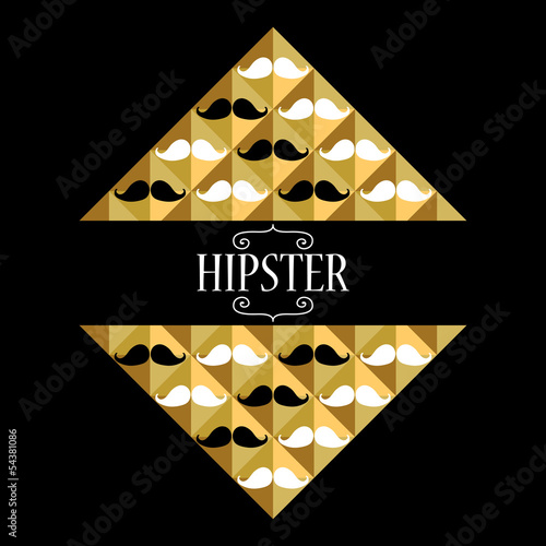Decorative hipster card with mustache