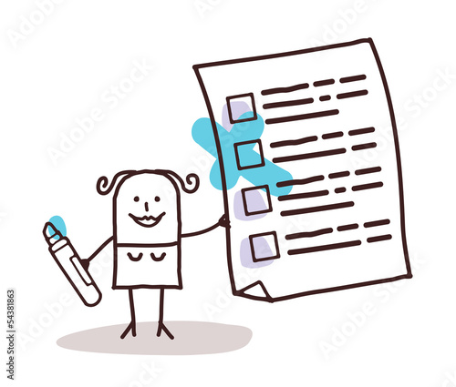 woman & checking list