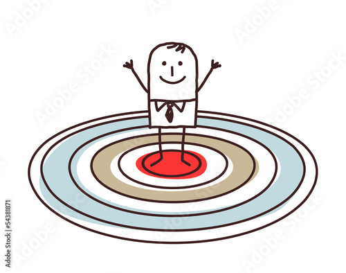 man standing on a big target