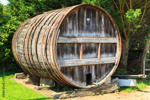 Wooden Barrel outside of Winery