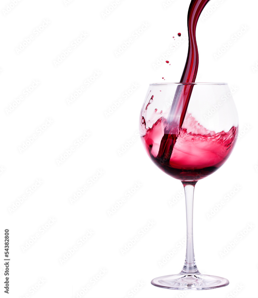 Splash red wine against a white background Splash red wine against a white background