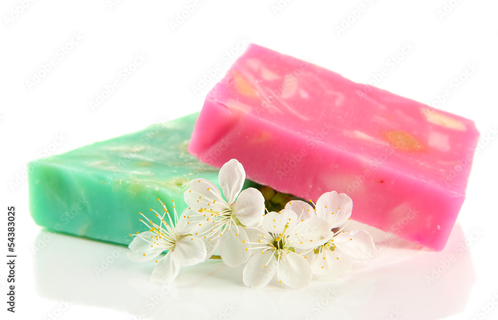 Natural handmade soap, isolated on white Natural handmade soap, isolated on white