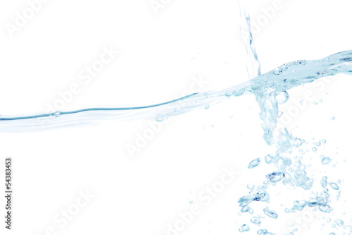 Splash of pure water wave isolated on the white