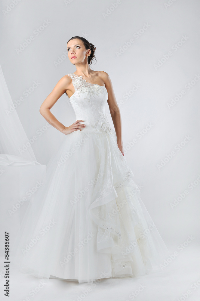 Beautiful bride in a luxurious wedding dress Beautiful bride in a luxurious wedding dress