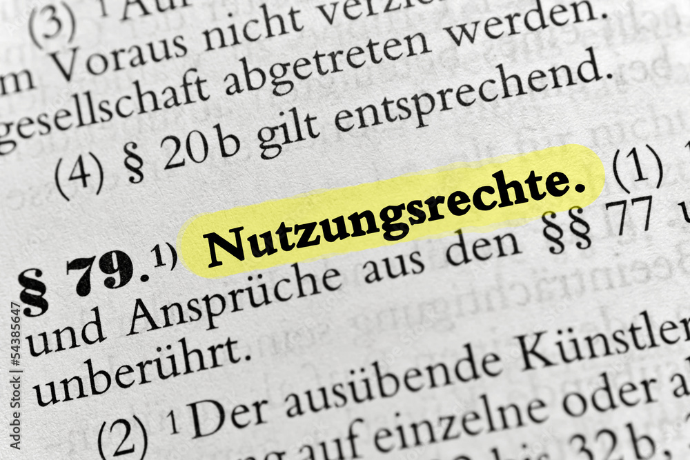 Obraz premium Nutzungsrechte - Text gelb markiert