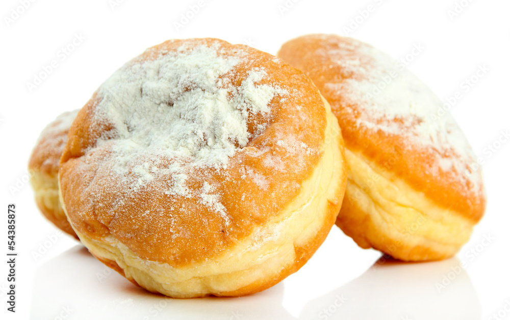 Tasty donuts, isolated on white Tasty donuts, isolated on white