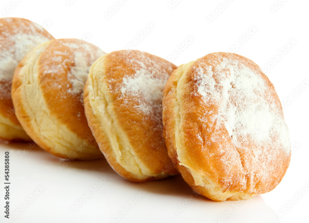 Tasty donuts, isolated on white Tasty donuts, isolated on white