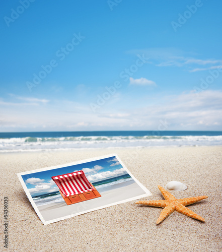 Postkarte mit Strandkorb