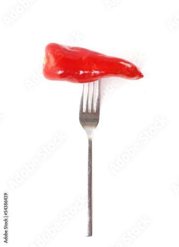 Red Bell Pepper over white background