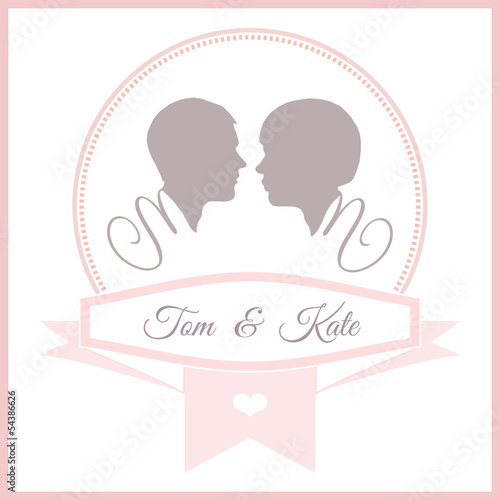 wedding invitation card template, couple