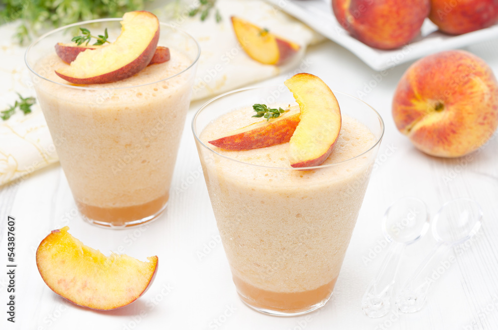 peach souffle in glasses peach souffle in glasses