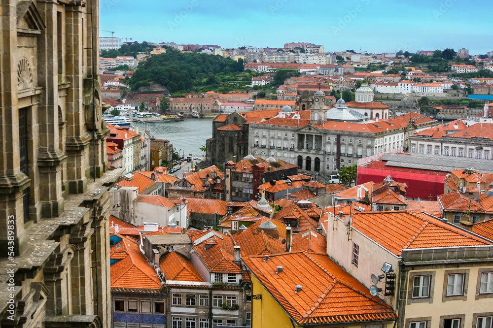 Landscape of famous old town in Porto, Portugal