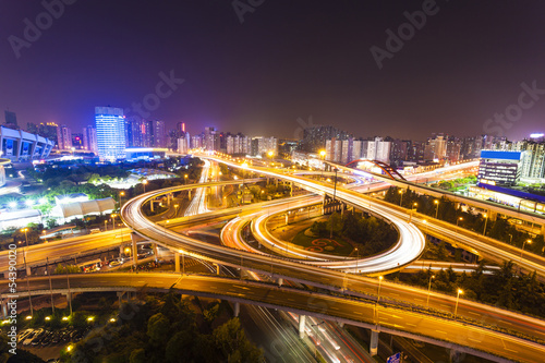 overpass with motion light at night