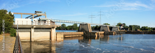 Staustufe Mühlheim Wehr - Panorama - 1