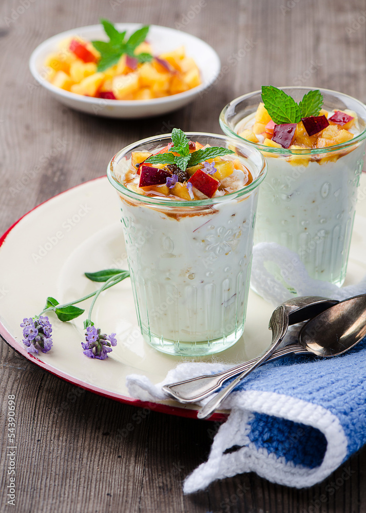Quarkcreme mit Nektarinen Quarkcreme mit Nektarinen