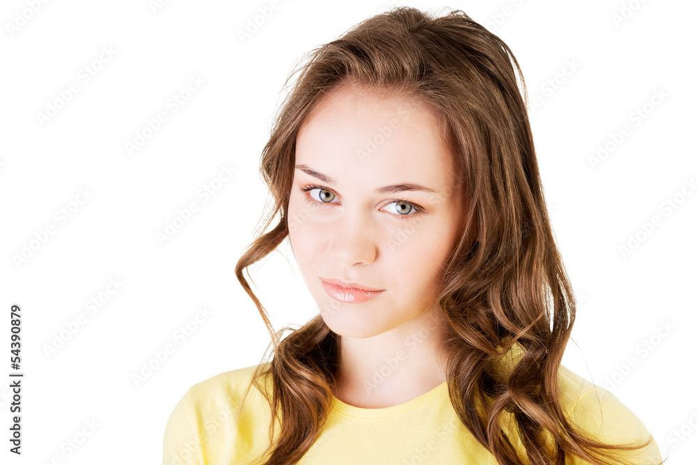 Portrait of a young caucasian teen girl.