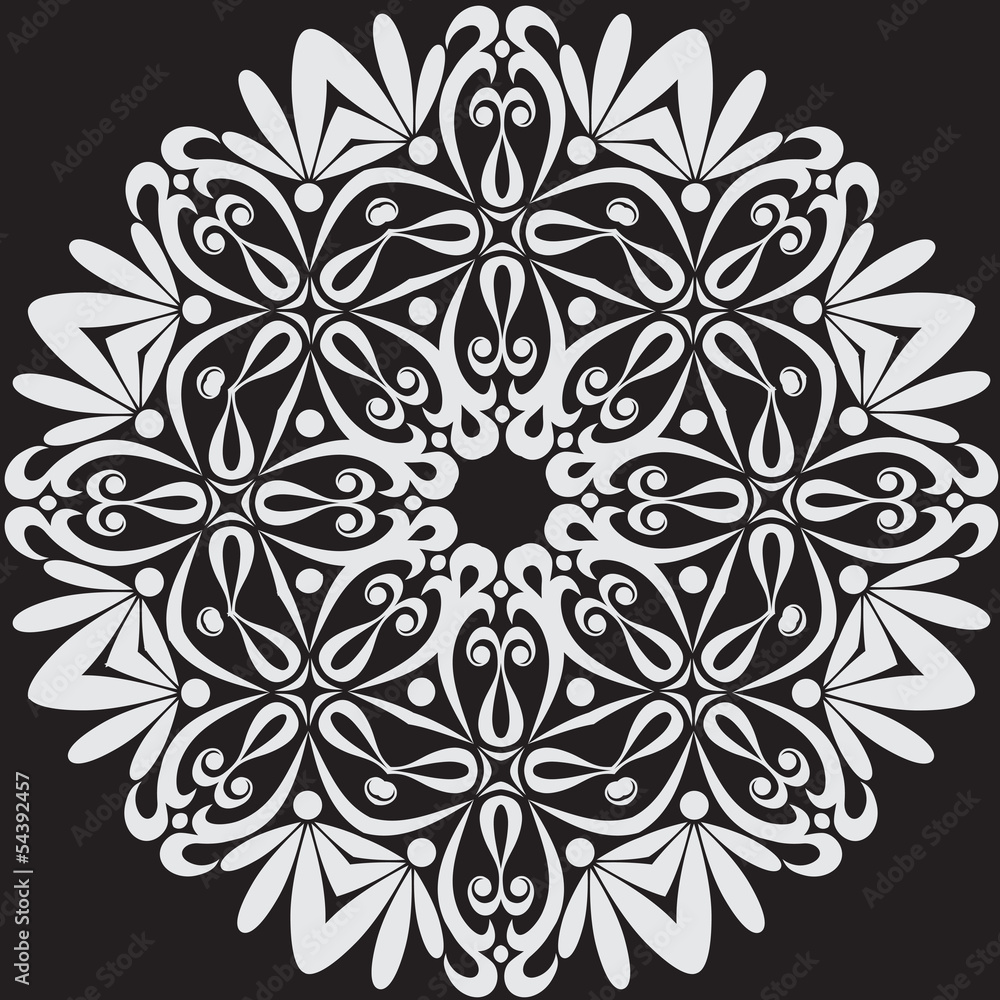 Obraz premium Beautiful lace pattern. The circular background.