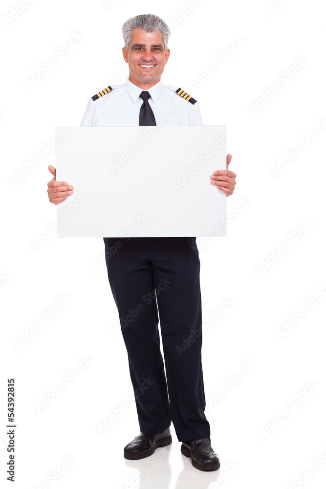 airline pilot captain holding white board airline pilot captain holding white board