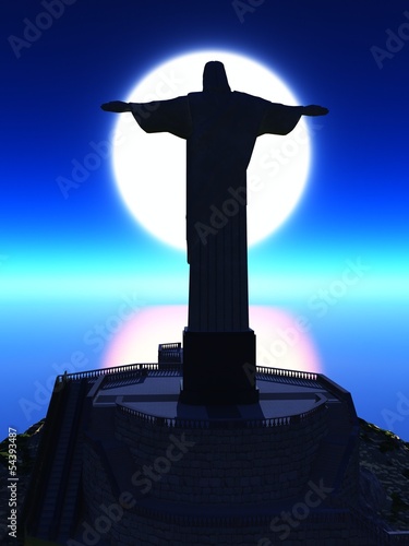 Famous statue of the Christ the Reedemer, in Rio de Janeiro photo