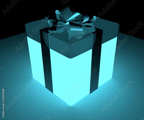 Blue fluorescent giftbox