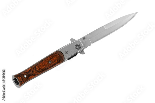 Pocket knife with wood handle