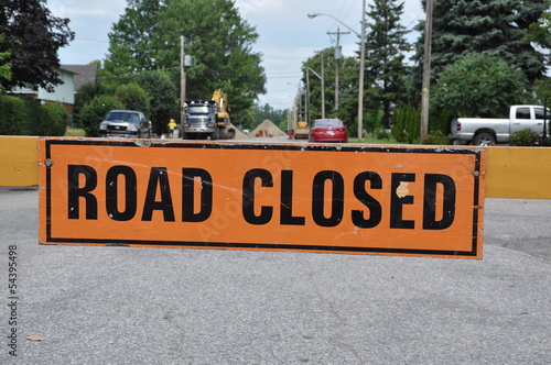 Bilde på lerret Road closed signage