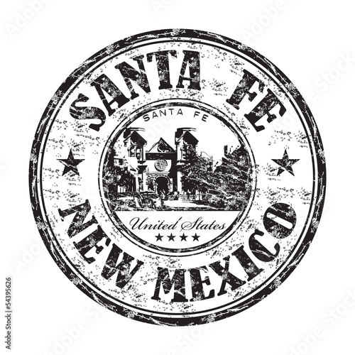 Santa Fe grunge rubber stamp