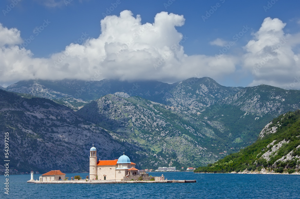 Bay of Boka-Kotorska, island Our Lady of the Rocks,Montenegro