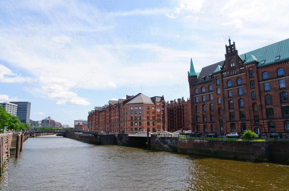 Warehouse district and the Port of Hamburg