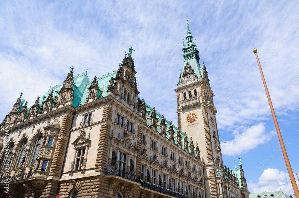 The city hall of Hamburg