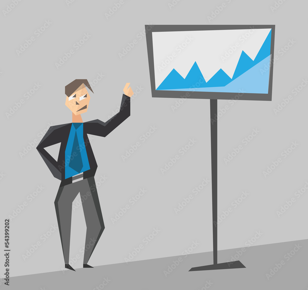 Cartoon business concept graph success vector illustration Cartoon business concept graph success vector illustration