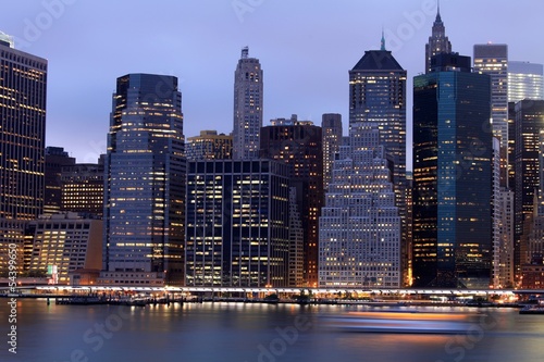 Manhattan building by night