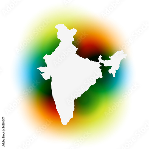 colorful map of india