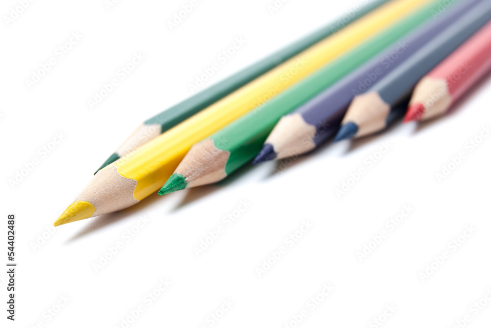 Fototapeta premium Colorful pencils on white