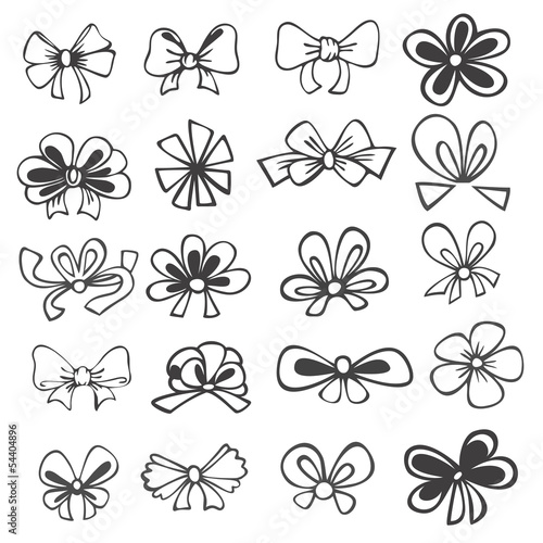 set of black and white ribbons