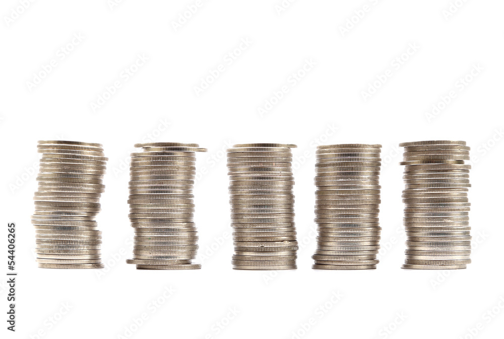 Thai coins baht on white background Thai coins baht on white background