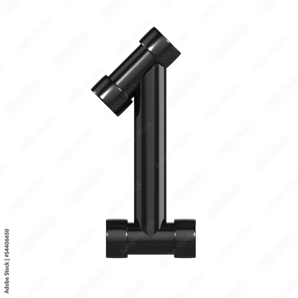 Black Plastic Numbers 1 Black Plastic Numbers 1