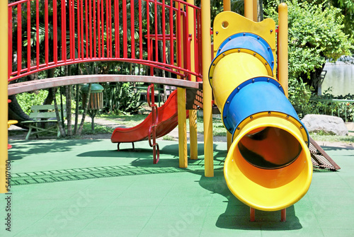 Slide tunnel for kids in outdoor playground