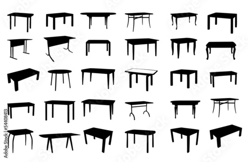 Set of table isolated. vector illustration