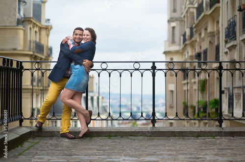 Cheerful couple on Montmartre, Paris