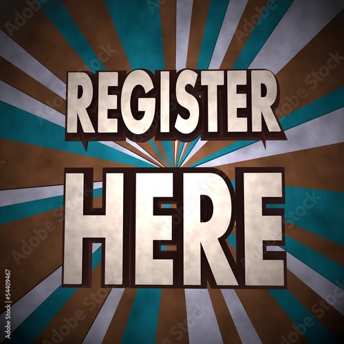 Illustration of a dirty register label on retro background